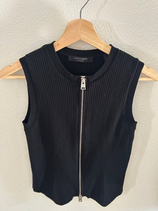 All Saints Tops - All Saints Cruz Rib Knit Sweater Vest